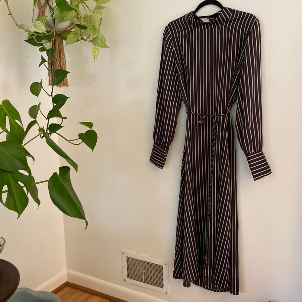 Chocolate + Mint silky timeless dress